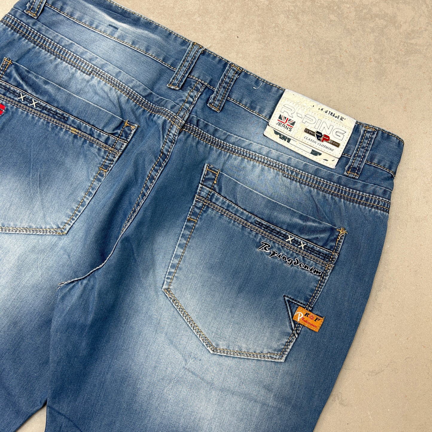 Vintage Embroidered Hip Hop Blue Shorts Jorts - 36