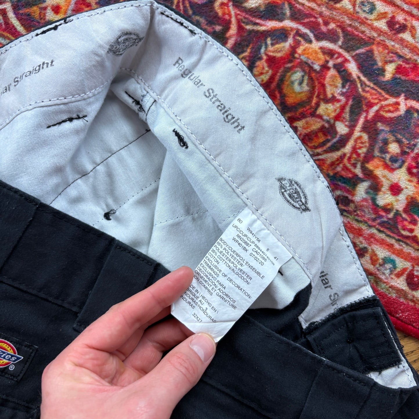 Vintage Dickies 874 Black Cargo Skate Trousers - 32