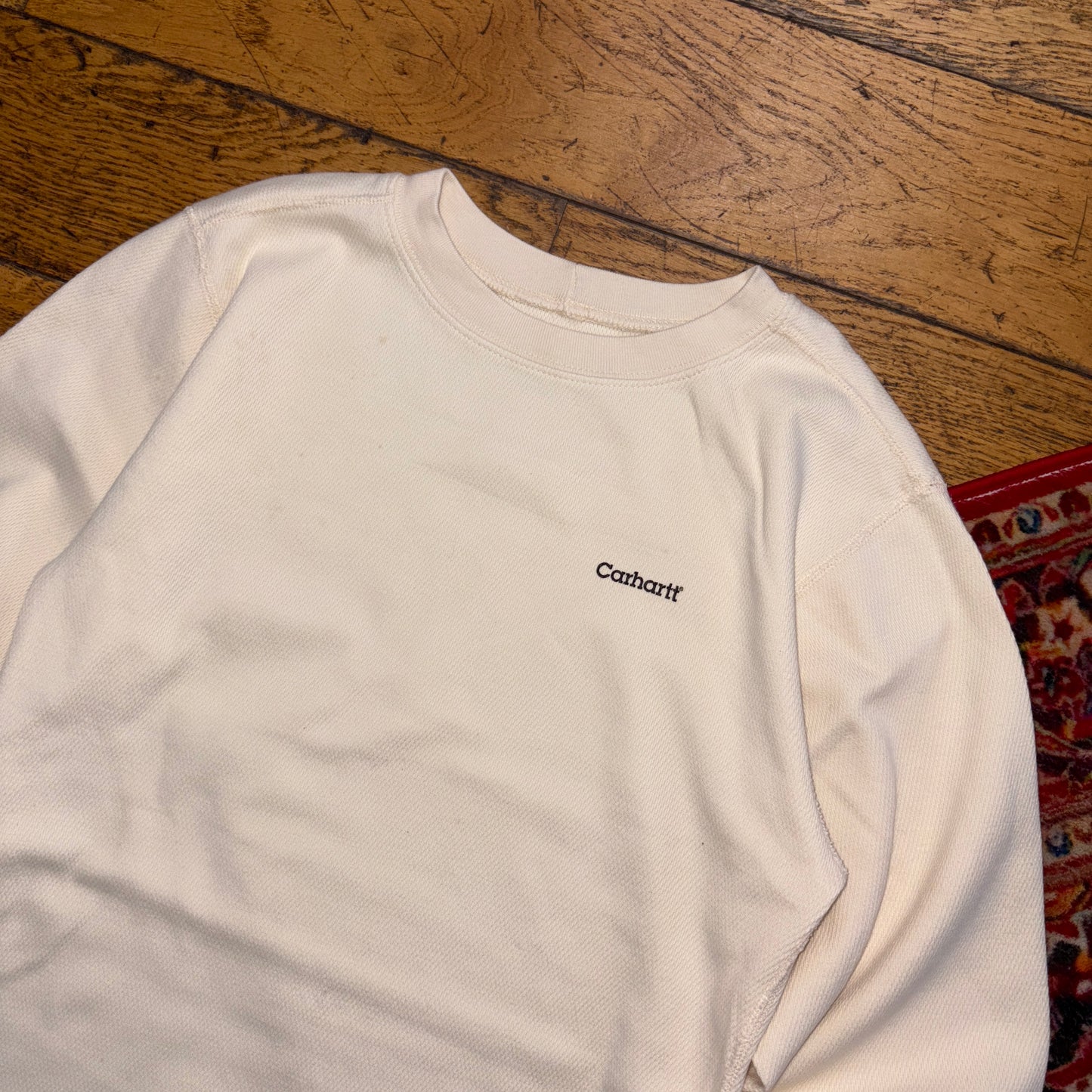 Vintage Carhartt Cream Waffle Long Sleeve T-Shirt - XS