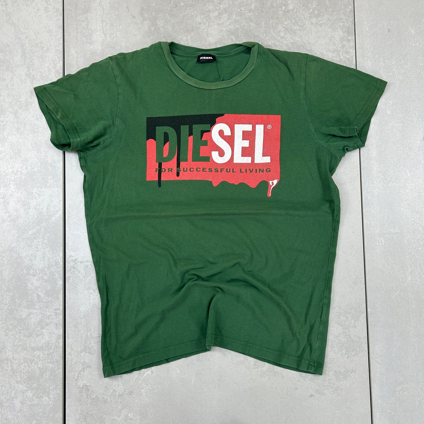 Vintage Diesel Y2K Green T-Shirt - M