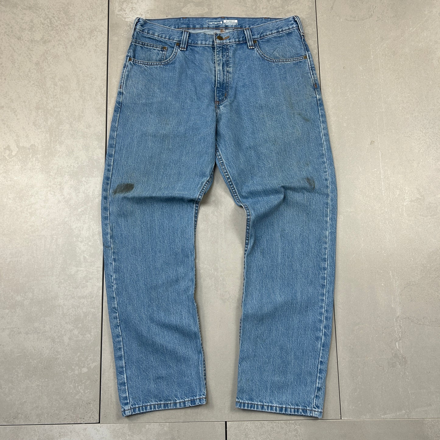 Vintage Carhartt Blue Workwear Carpenter Baggy Jeans - 38