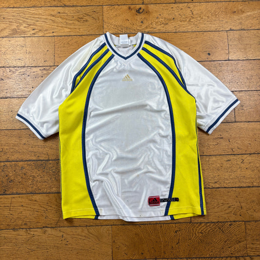 Vintage Adidas White Yellow Graphic T-Shirt - M