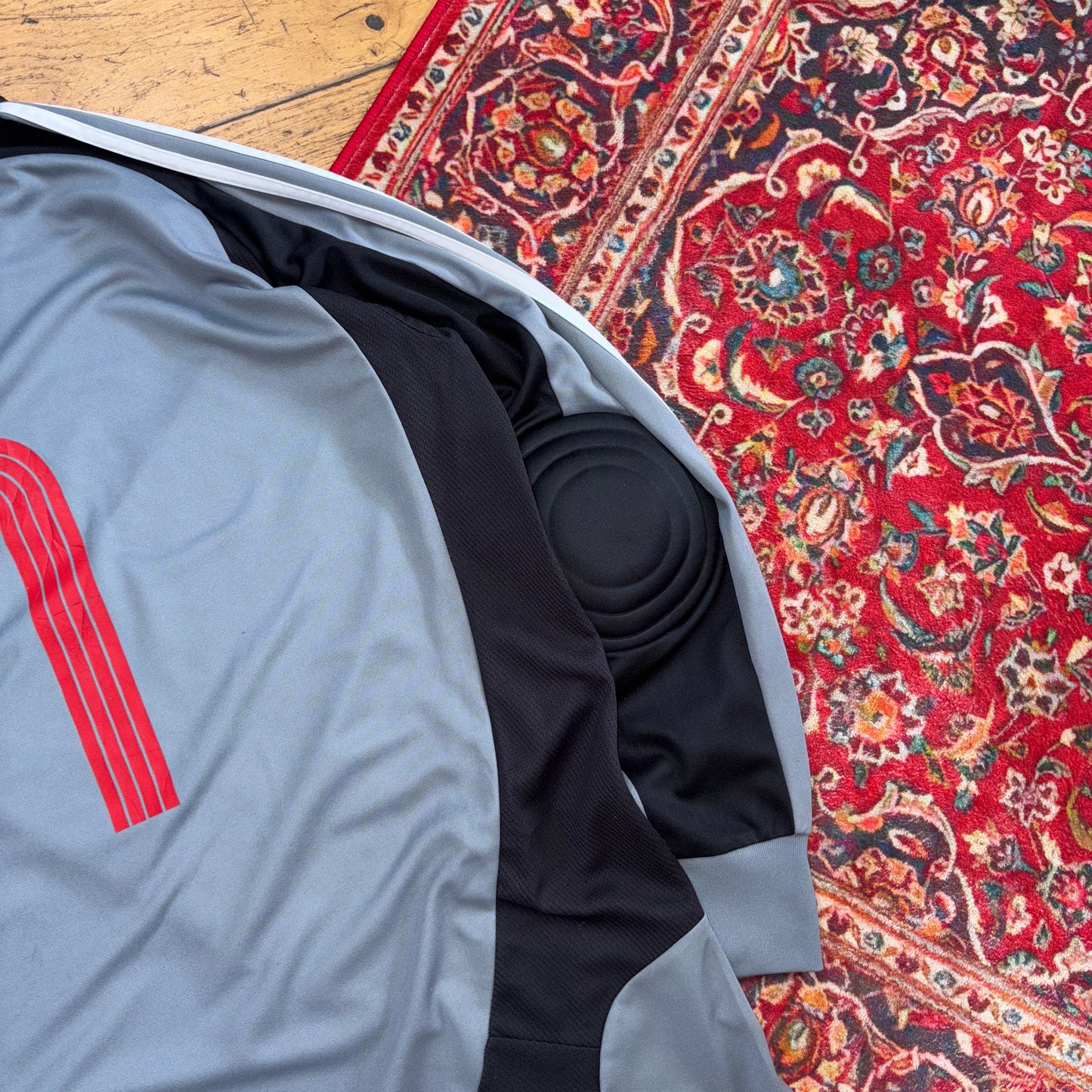 Vintage Adidas Grey Black Goalkeeper Football Long Sleeve T-Shirt - L