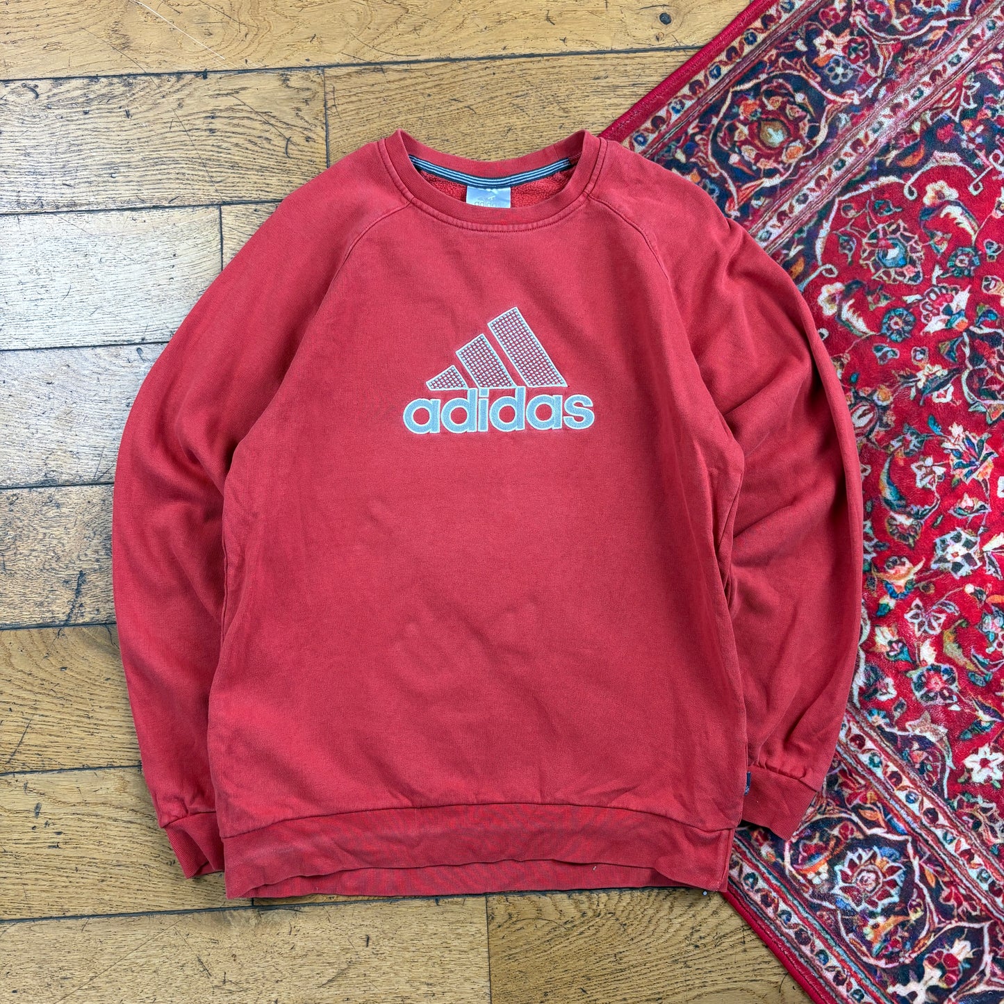 Vintage Adidas Burnt Orange Embroidered Sweatshirt - S