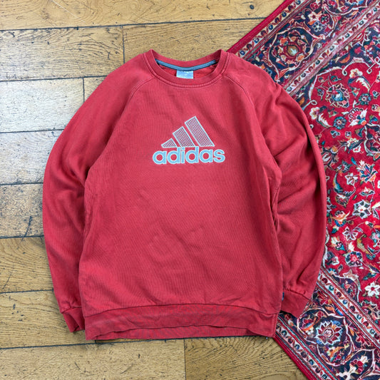 Vintage Adidas Burnt Orange Embroidered Sweatshirt - S