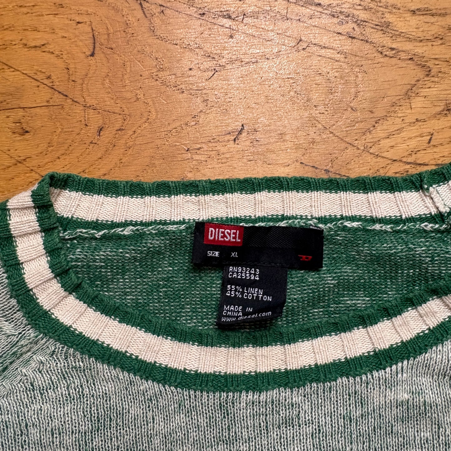 Vintage Diesel Green Knit Jumper - XL