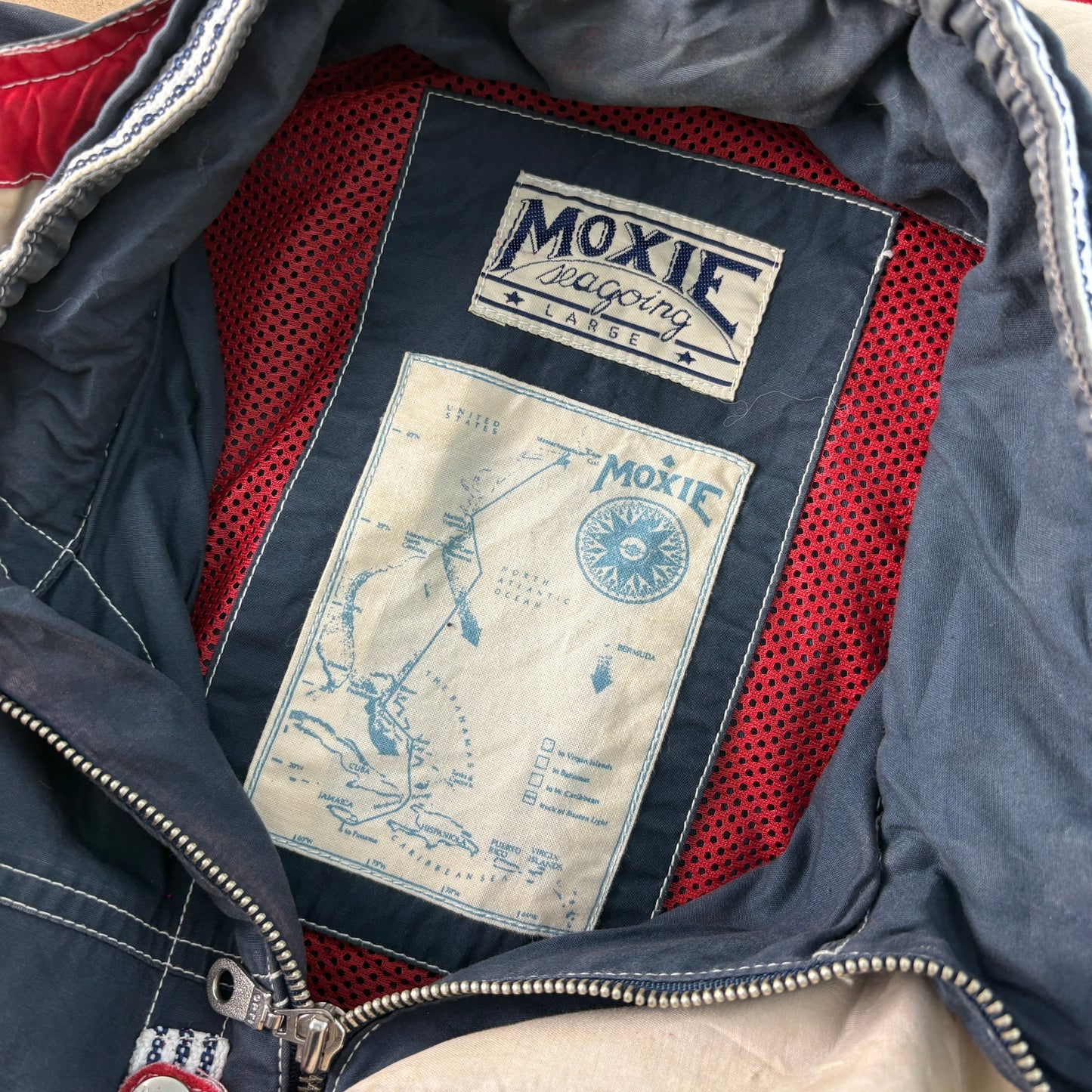 Vintage Moxie 90s Sailing Yacht Navy Fisherman Chore Jacket - L