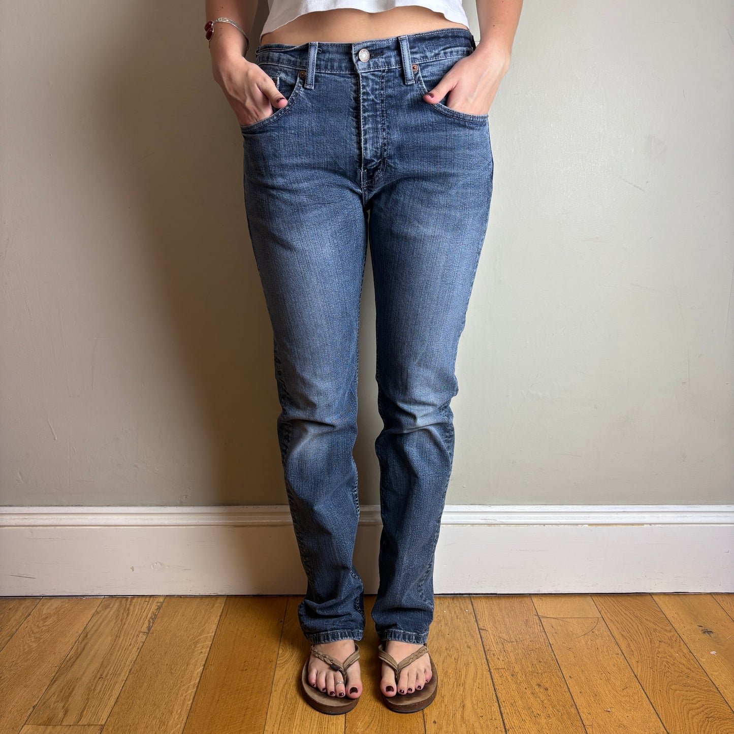 Vintage Levis 505 Straight Blue Denim Jeans - 31R