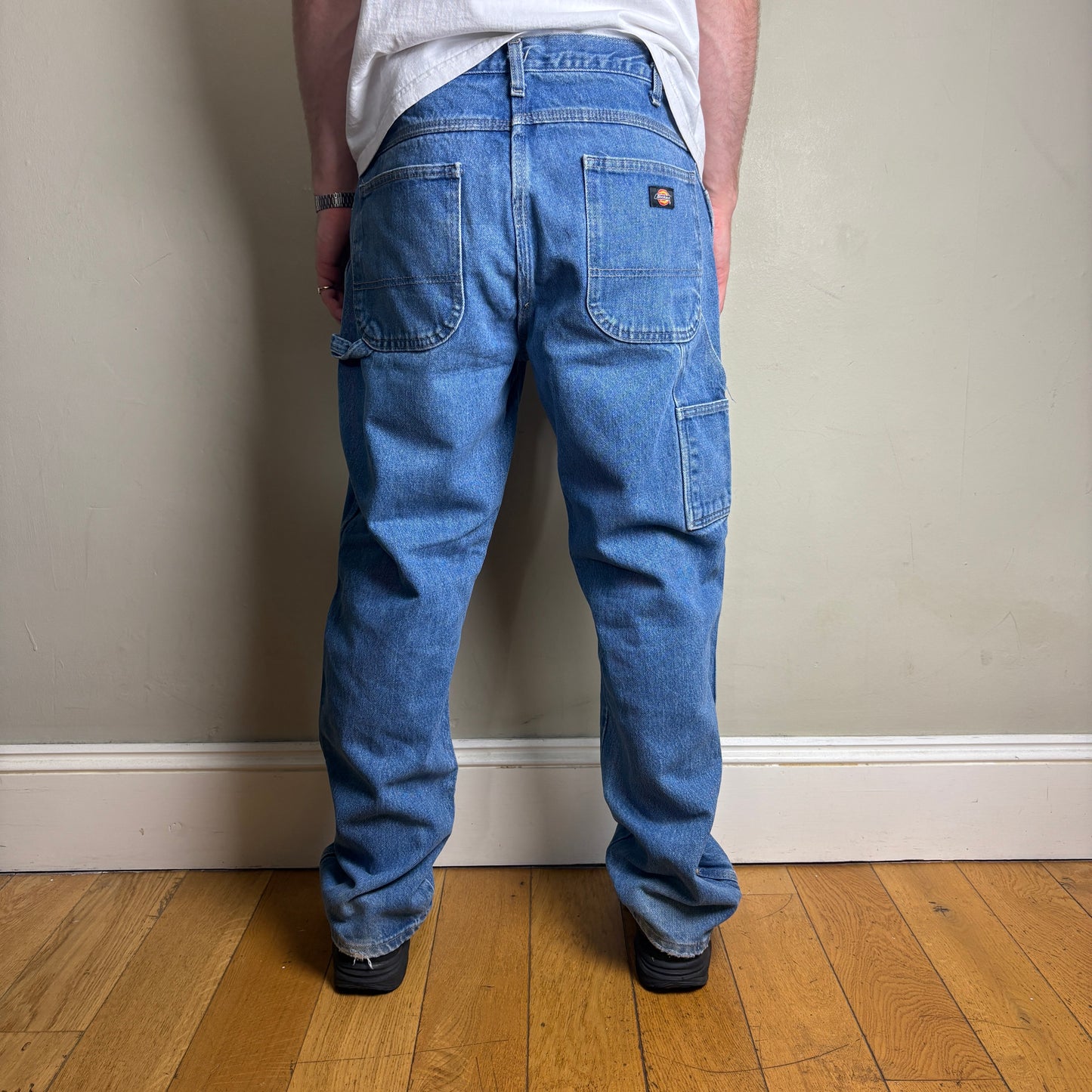 Vintage Dickies Workwear Carpenter Baggy Blue Jeans - 36R
