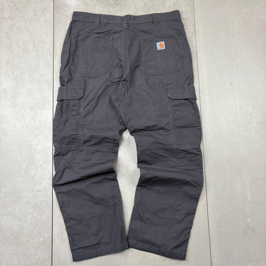 Vintage Carhartt Grey Workwear Cargo Baggy Trousers - 36