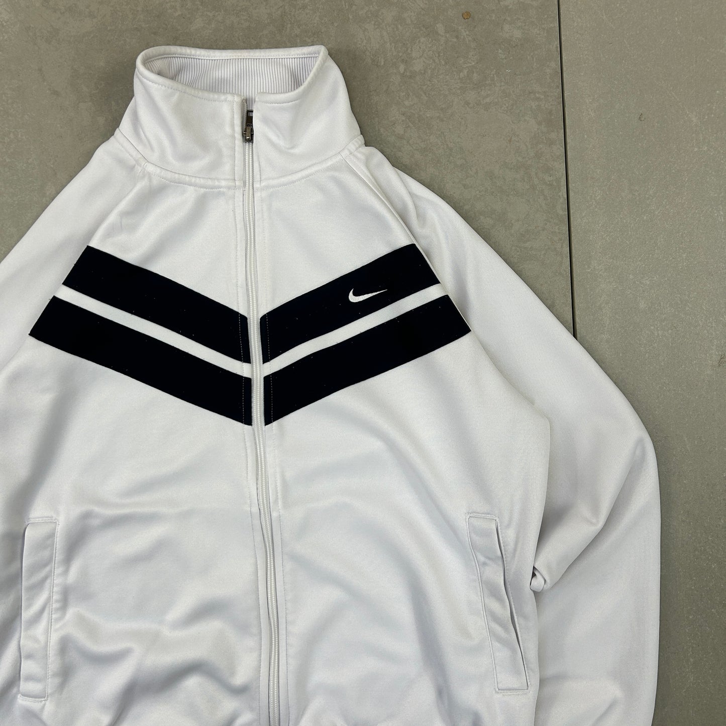 Vintage 00s Nike White Tracksuit Track Shell Windbreaker Jacket - M