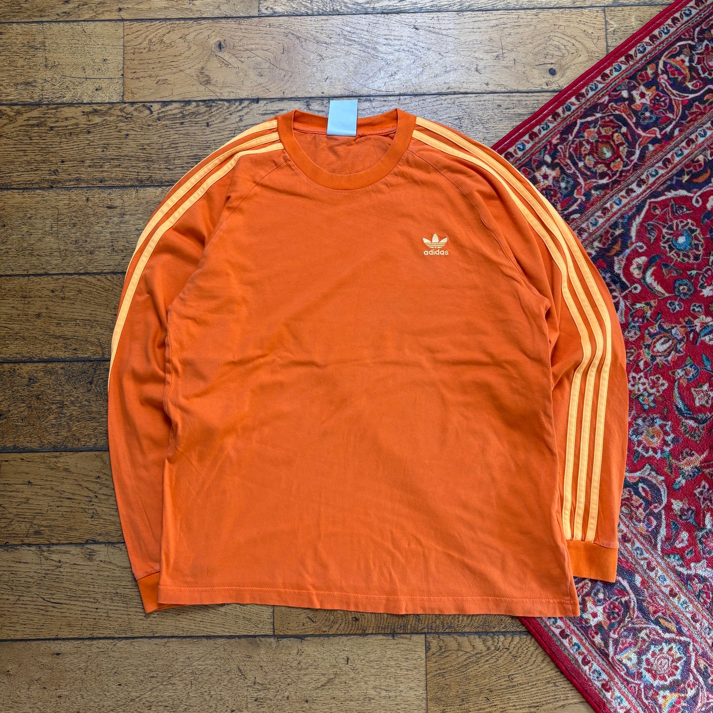 Vintage Adidas Orange Long Sleeve T-Shirt - M