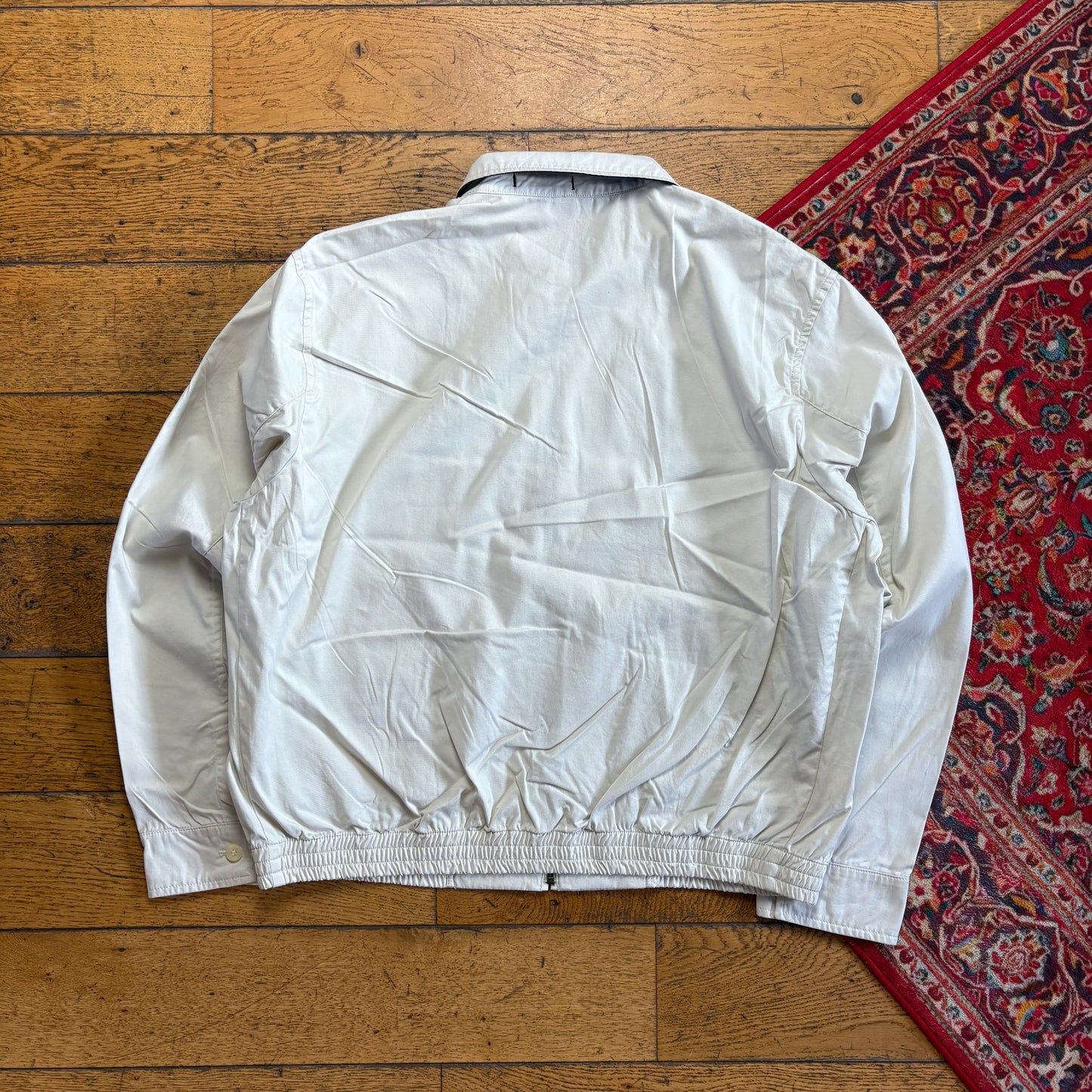 Vintage Thomas Burberry White Harrington Jacket - XL