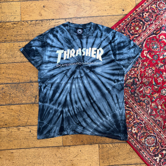 Vintage Thrasher Grey Tie Dye Skate Graphic T-Shirt - S
