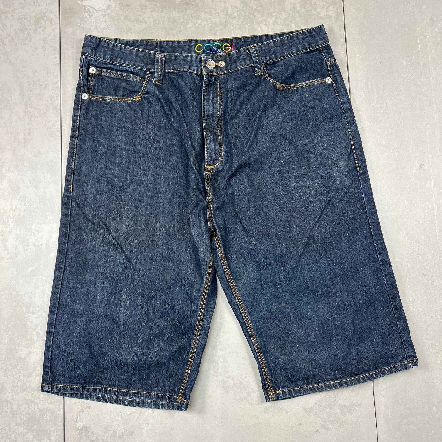 Vintage Coogi Embroidered Hip Hop Baggy Blue Shorts Jorts - 40