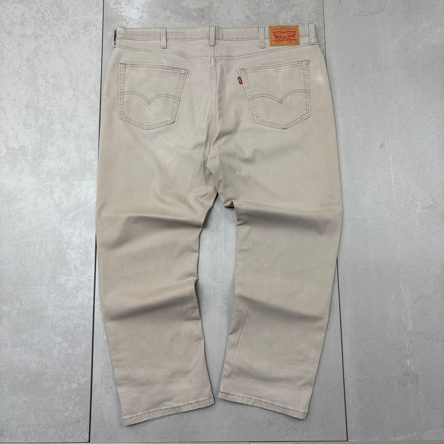 Vintage Levis 541 Straight Cream Chino Denim Jeans - 42