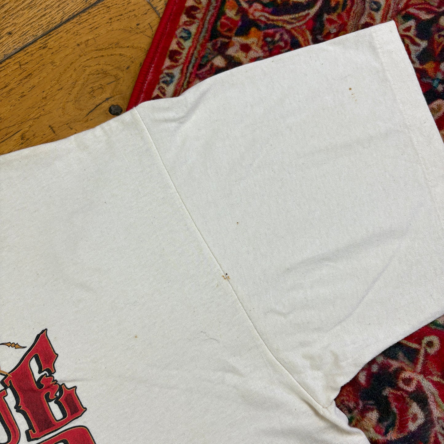 Vintage 1995 Funny Farmers Plowing White Single Stitch Graphic T-Shirt - XL