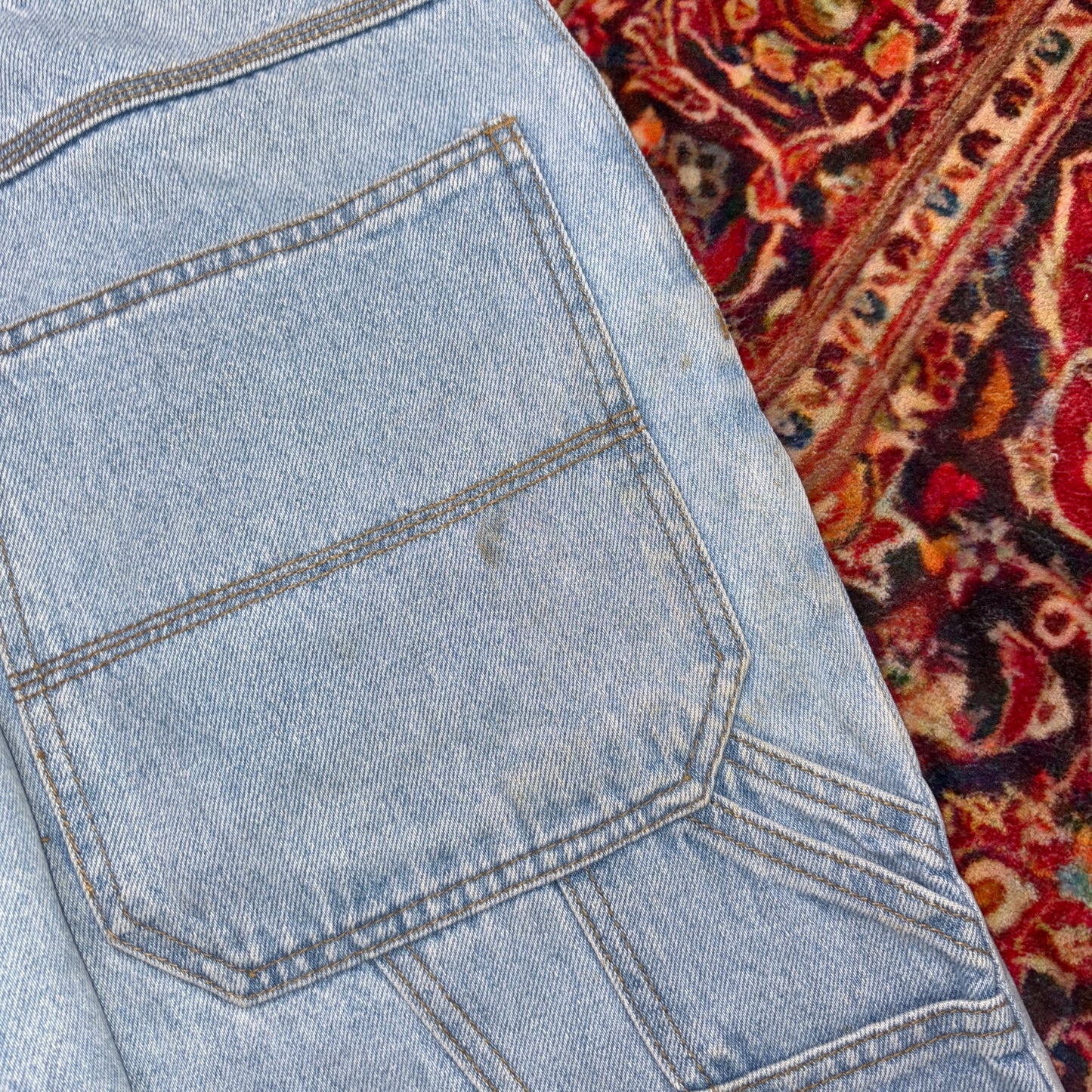Vintage Bugle Boy Hip Hop Baggy Blue Carpenter Shorts Jorts - 36