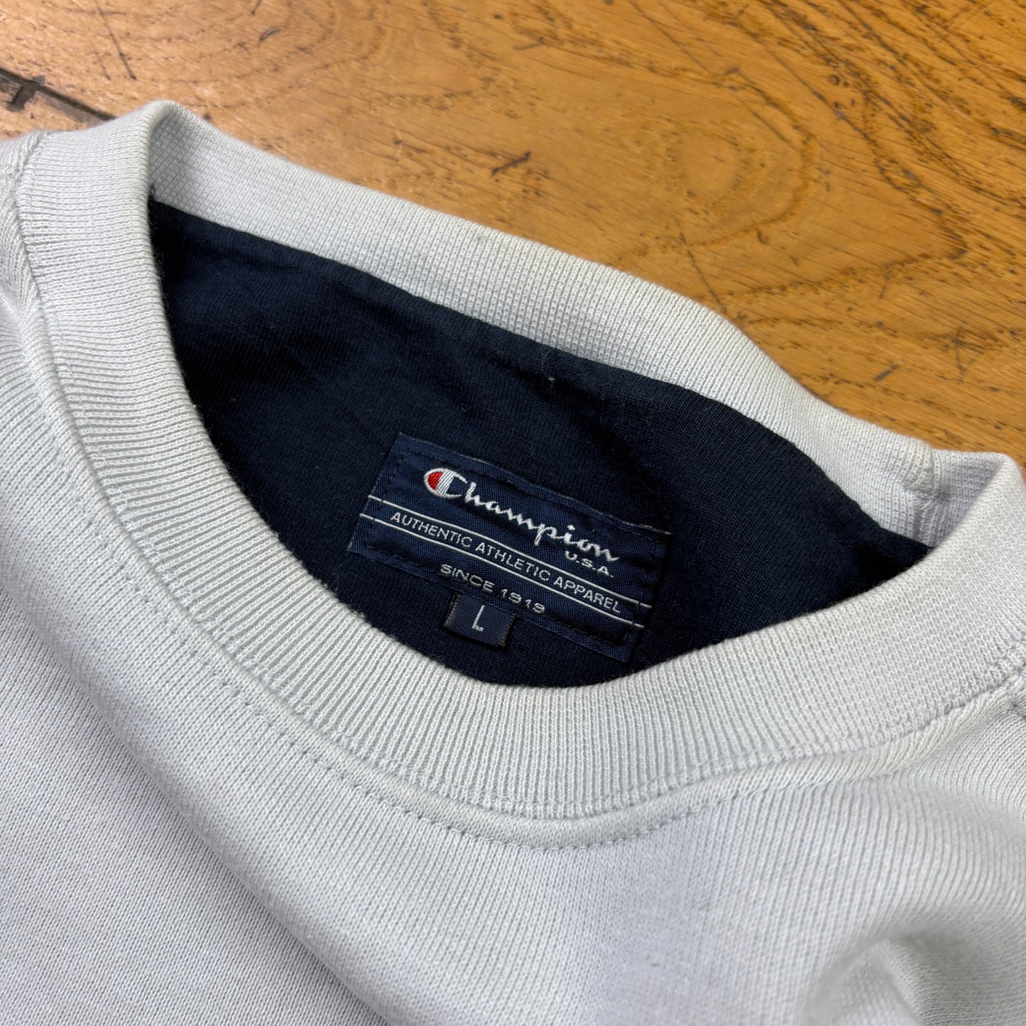 Vintage Champion Grey Embroidered Sweatshirt - L