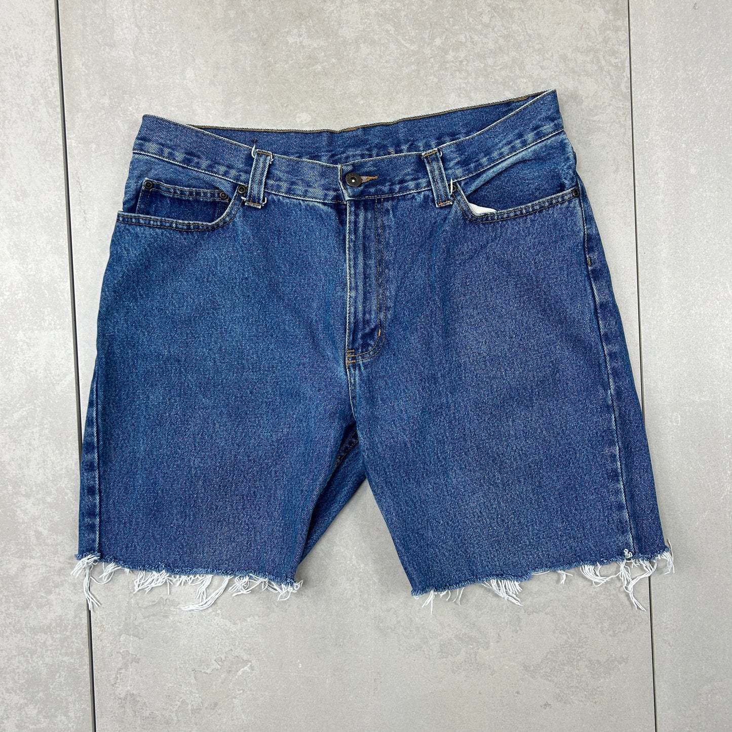 Vintage Blue Denim Baggy Shorts - 34