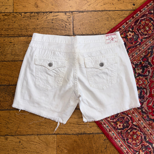 Vintage True Religion Embroidered Y2K White Shorts Jorts - Size 16