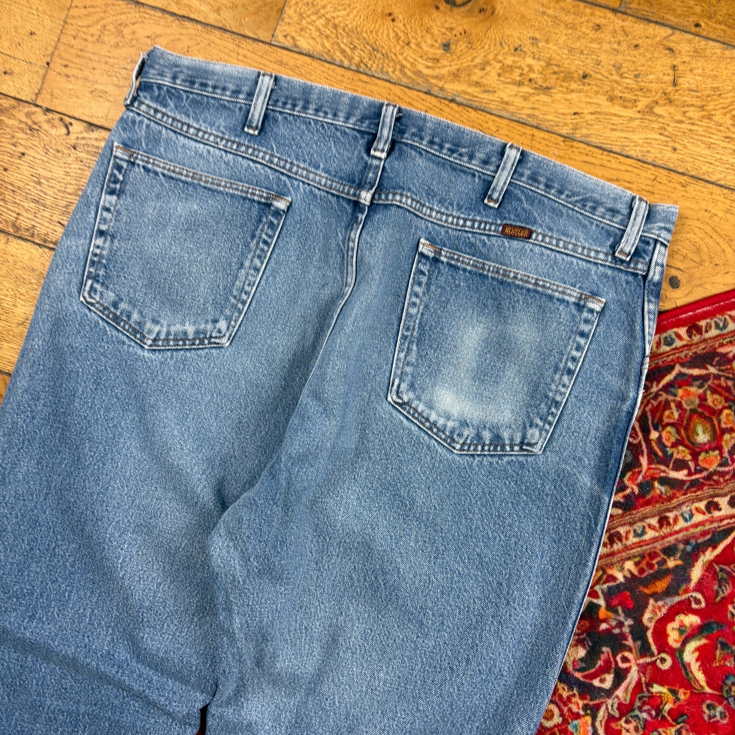 Vintage Rustler Blue Straight Denim Workwear Jeans - 40
