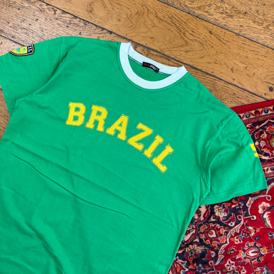 Vintage Brazil Green Embroidered Graphic T-Shirt - S
