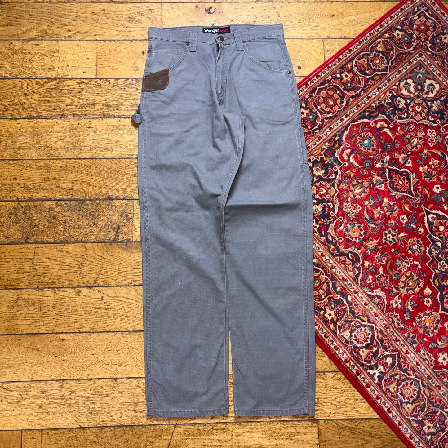 Vintage Wrangler Grey Carpenter Workwear Baggy Trousers - 32L