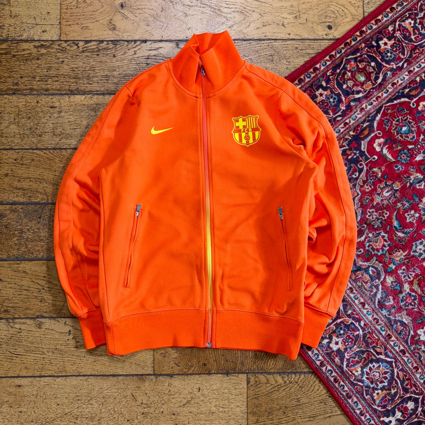 Vintage Barcelona Nike Football Orange Tracksuit Track Shell Jacket - S