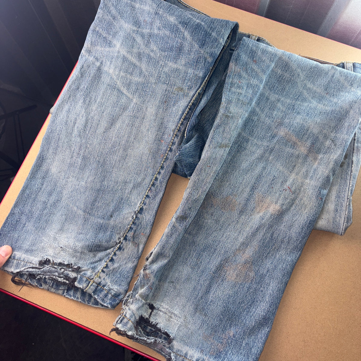 Big Train Blue Embroidered Japanese Grunge Hip Hop Y2K Straight Jeans - 30S