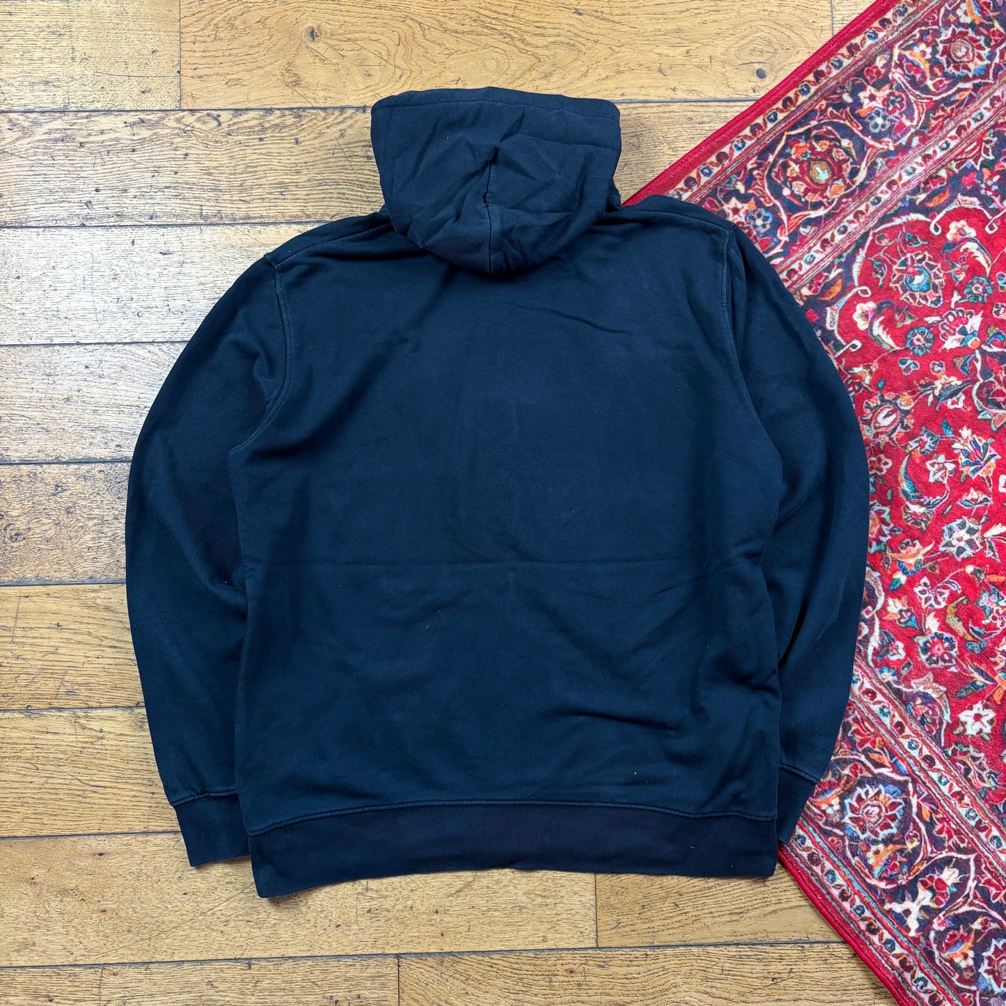 Vintage Carhartt Black Hoodie Spellout Sweatshirt - L