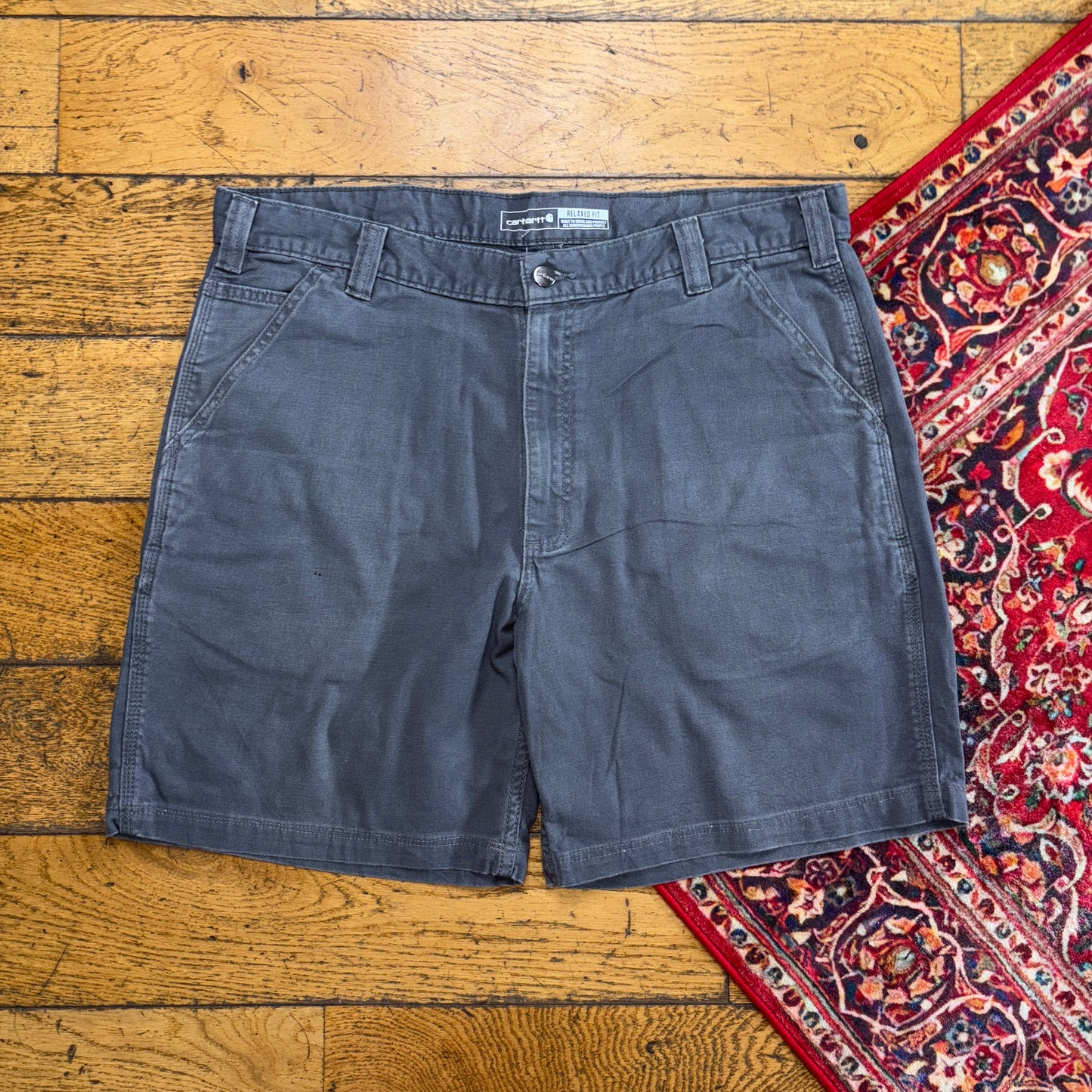 Vintage Carhartt Workwear Grey Baggy Carpenter Shorts - 38
