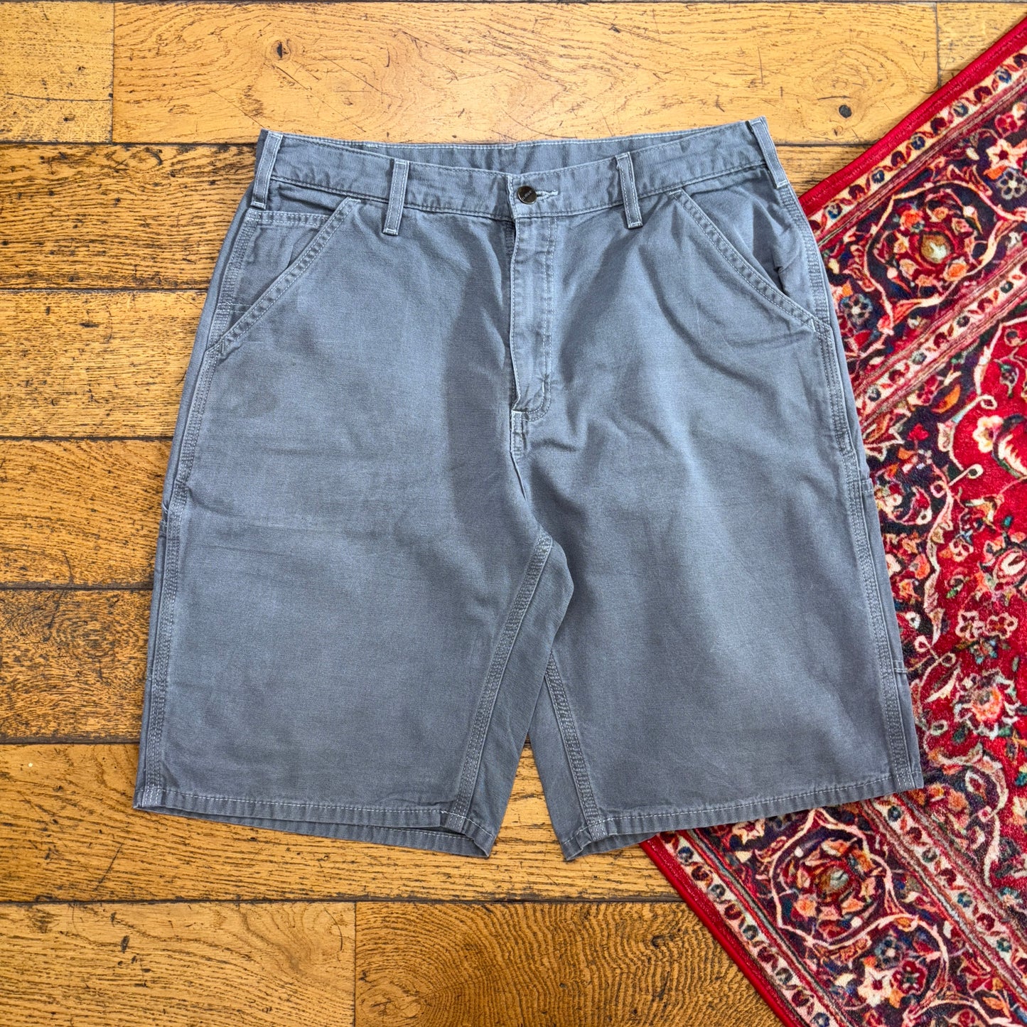 Vintage Carhartt Grey Workwear Baggy Carpenter Shorts - 34