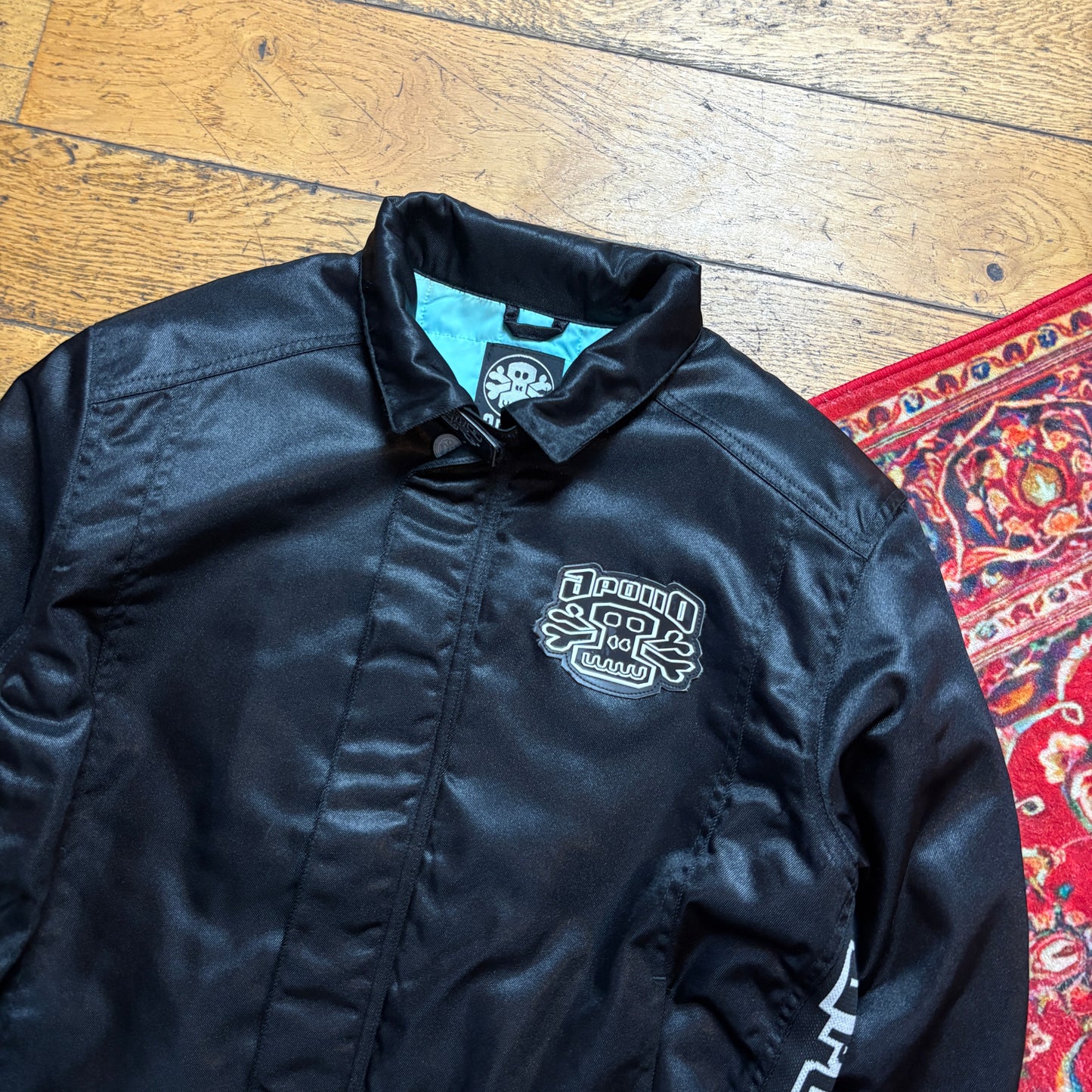 Vintage Apollo Black Cropped Detroit Biker Nylon Jacket - L