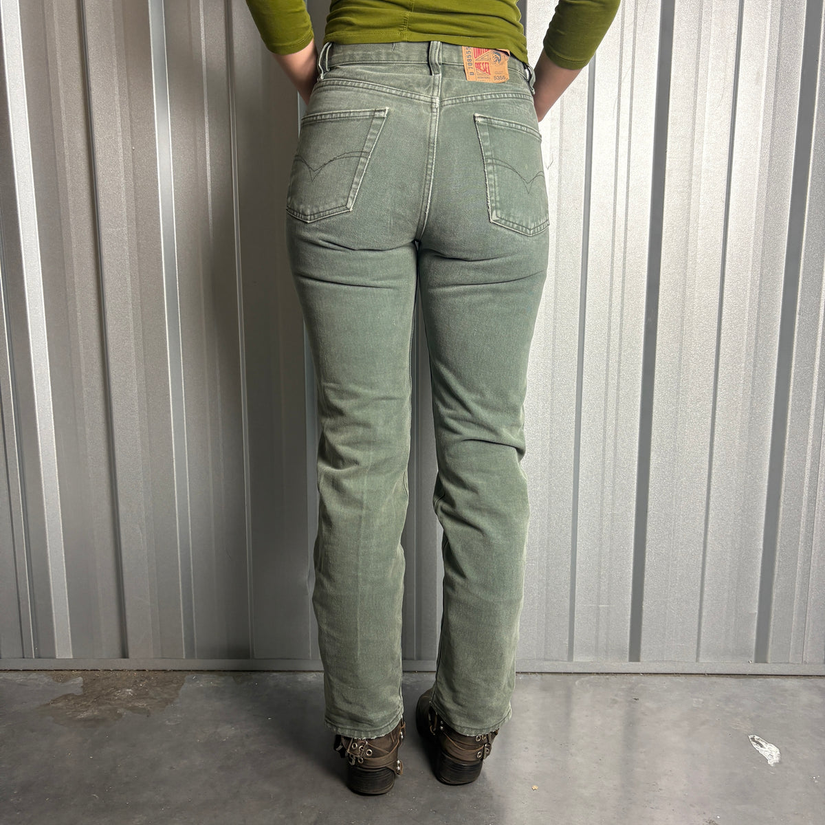 Diesel Green Y2K Straight Leg Jeans - 28S