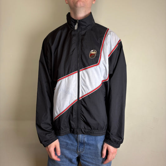 Vintage Fila Black Tracksuit Track Shell Windbreaker Jacket - L