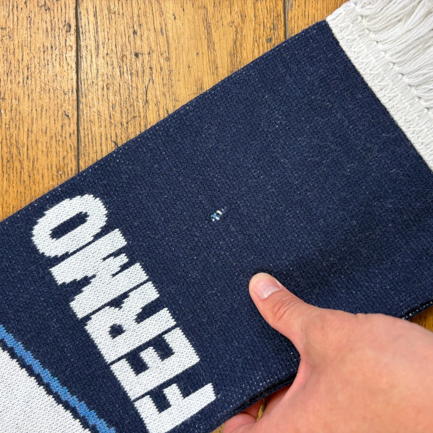 Vintage Azzurra Fermo Navy Blue Italian Scarf