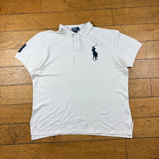 Vintage Ralph Lauren Big Pony White Polo T-Shirt - XXL