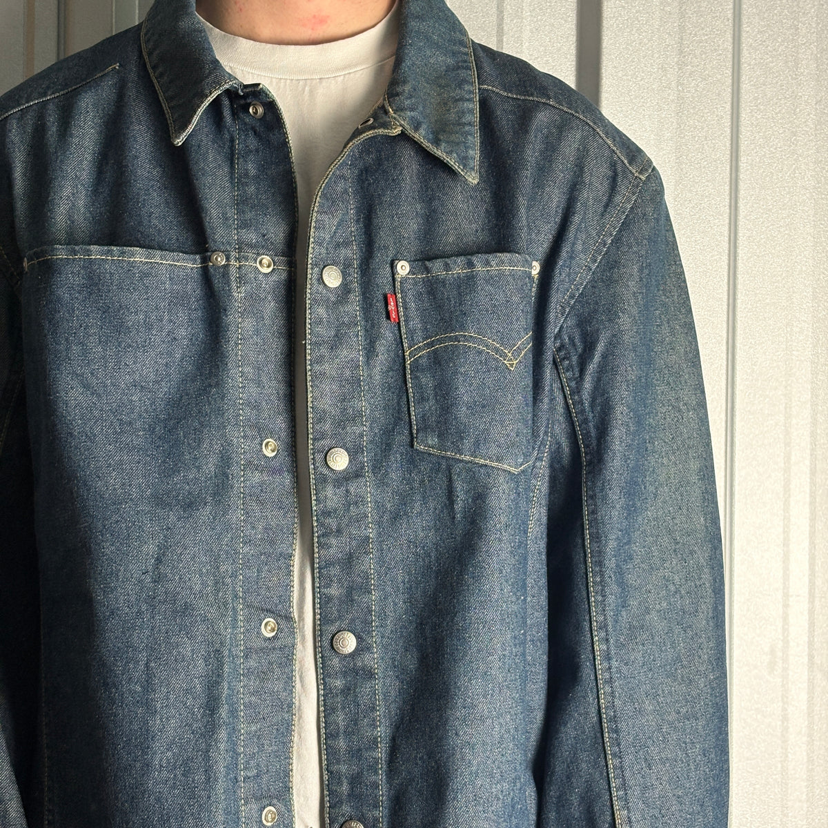 Vintage Levi's Engineered Y2K 00s Rare Blue Navy Denim Jacket - XL