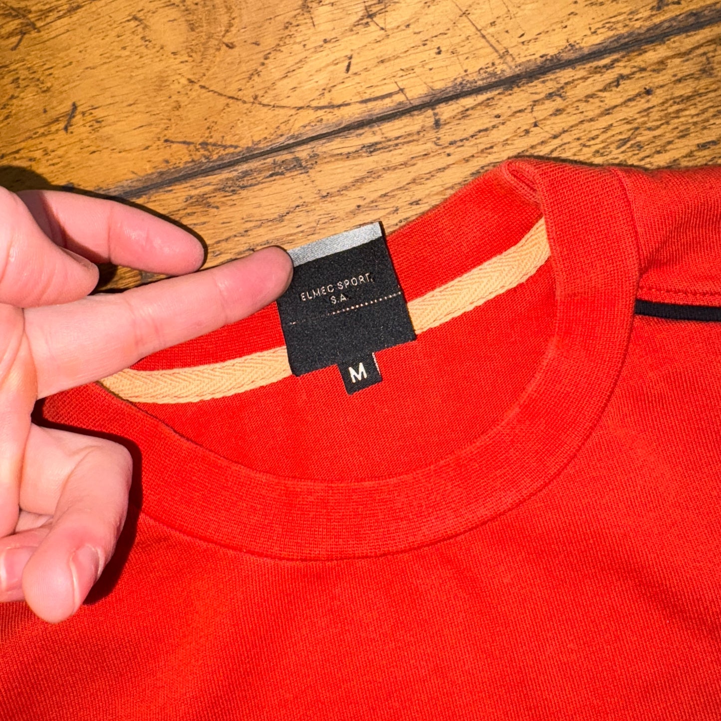 Vintage Harley Davidson Orange Embroidered Long Sleeve Graphic T-Shirt - S