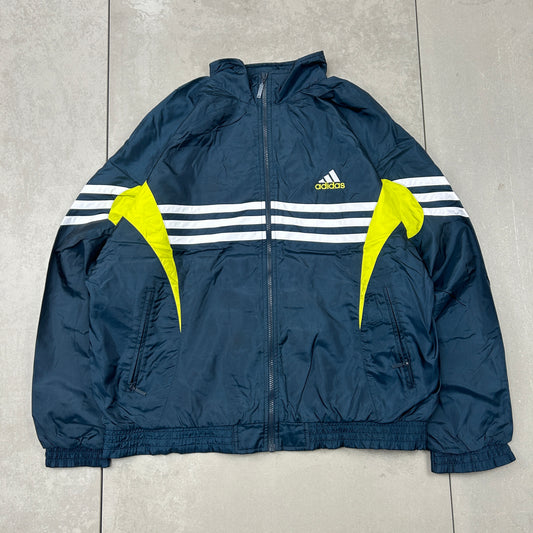 Vintage 90s Adidas Blue Tracksuit Track Shell Windbreaker Jacket - L