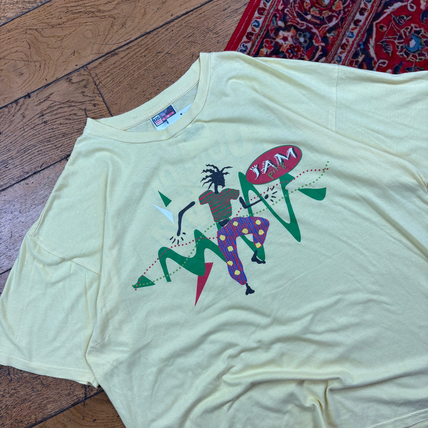 Vintage 90s Yellow Single Stitch Graphic T-Shirt - XL