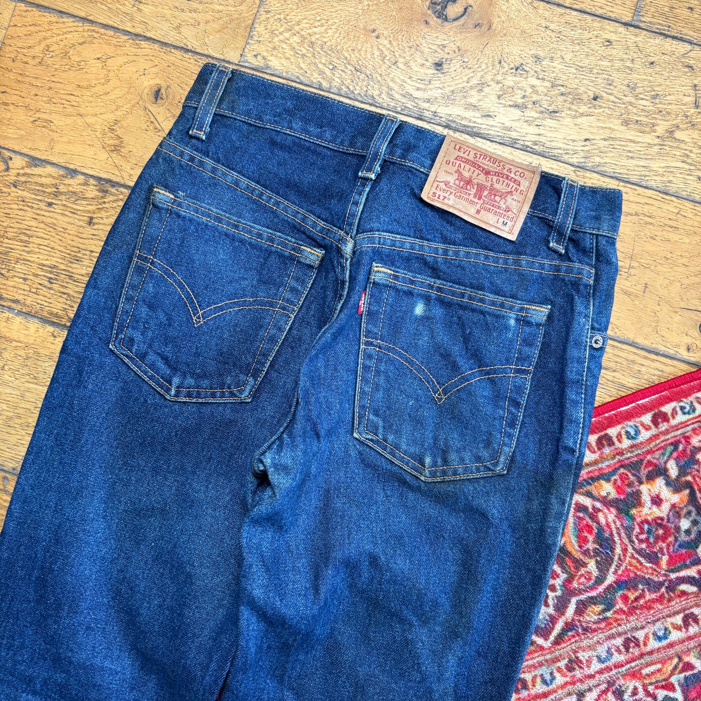 Vintage Levis 517 Bootcut Womens Blue Denim Jeans - Size 8