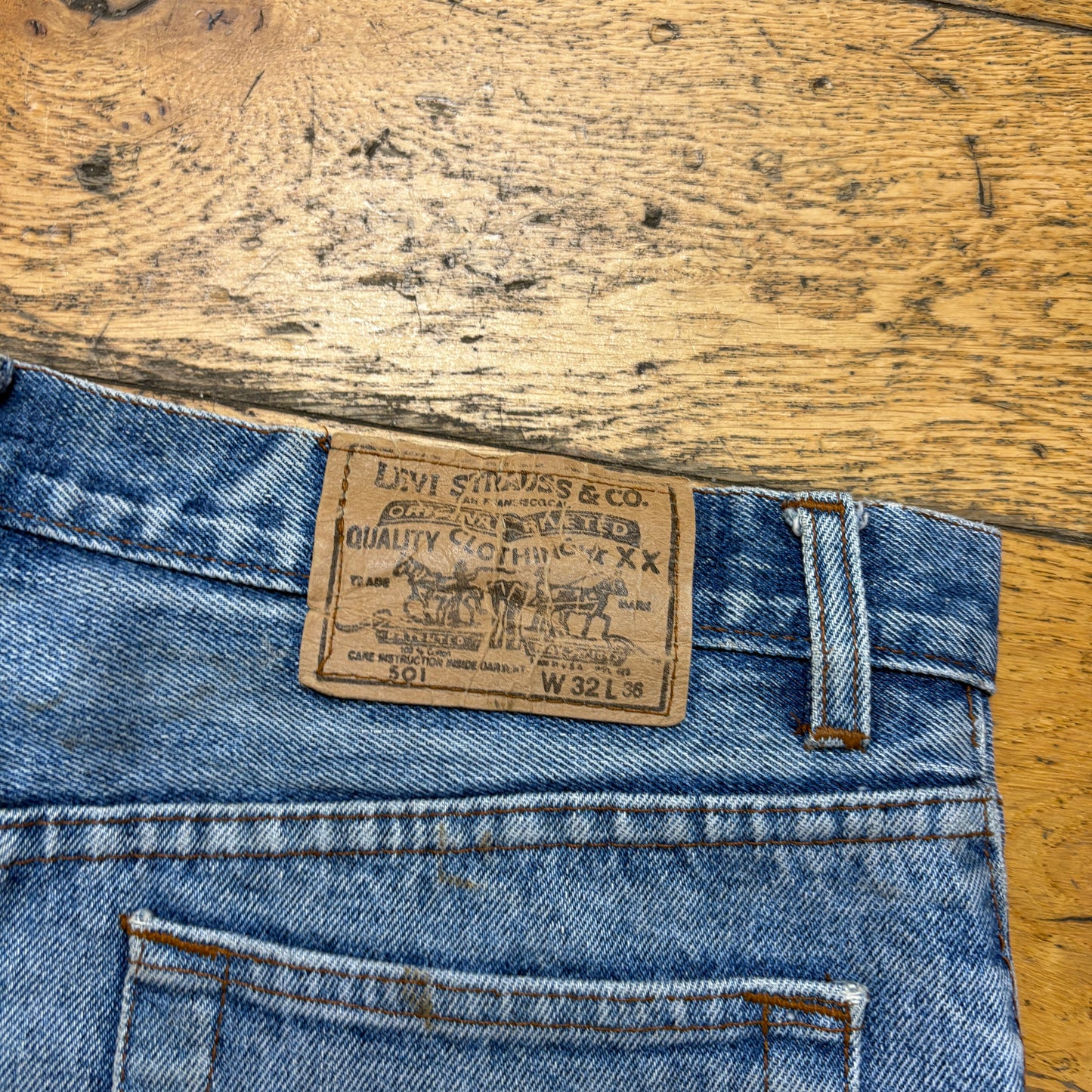 Vintage Levis 501 Baggy Tapered Blue Denim Jeans - 34S