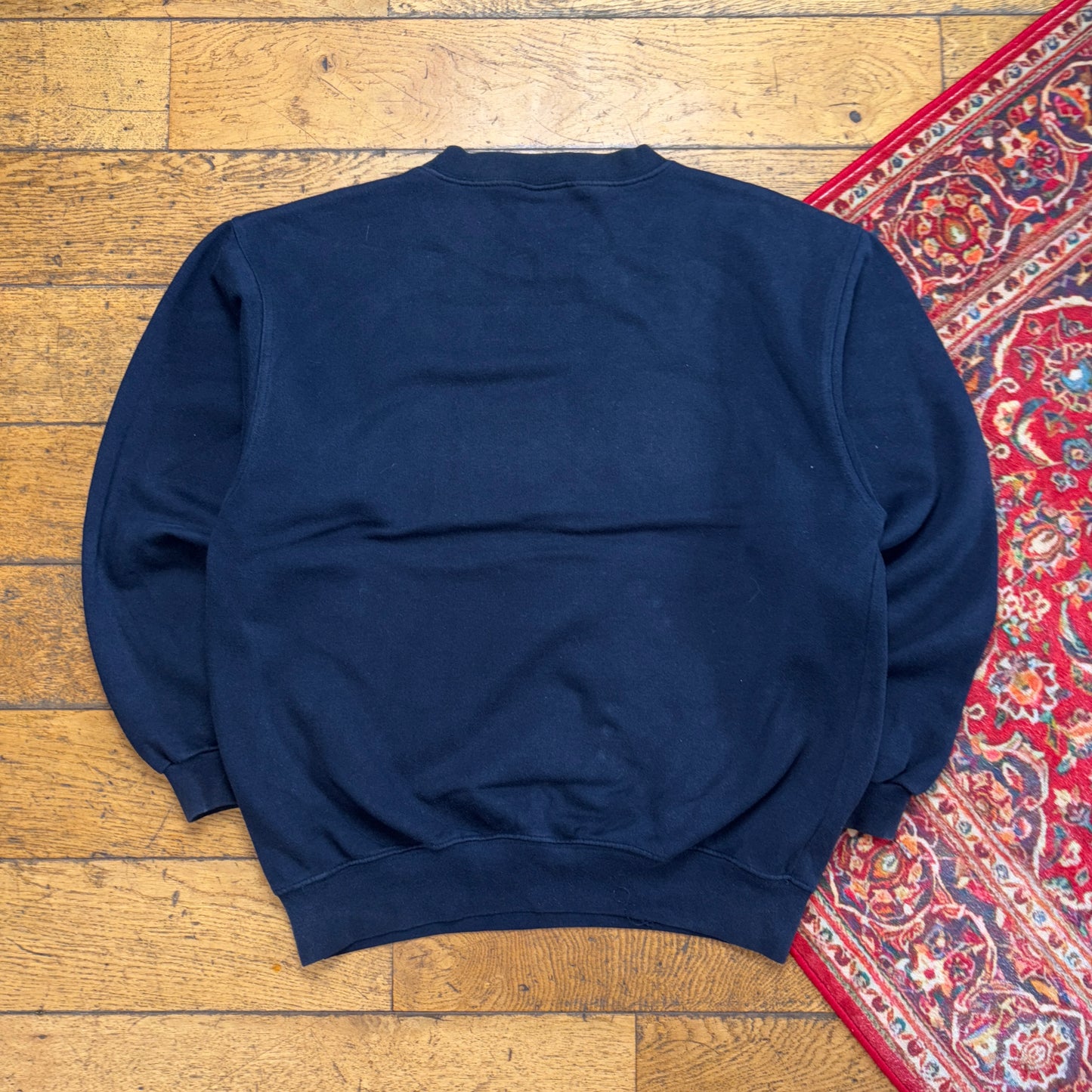 Vintage Champion Navy Spellout Embroidered Sweatshirt - L