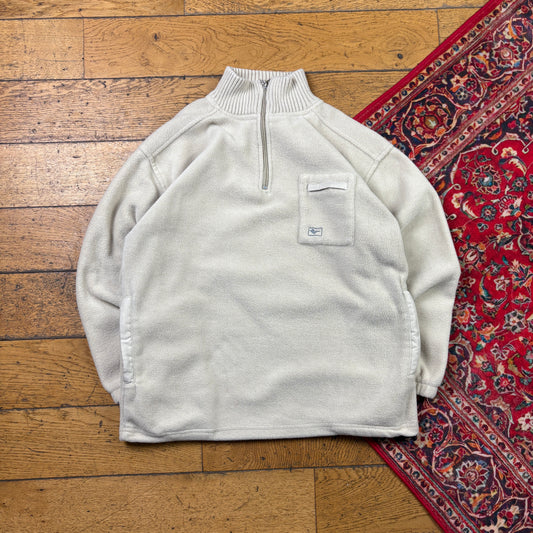 Vintage 90s Cream Gola Fleece Embroidered Sweatshirt - M