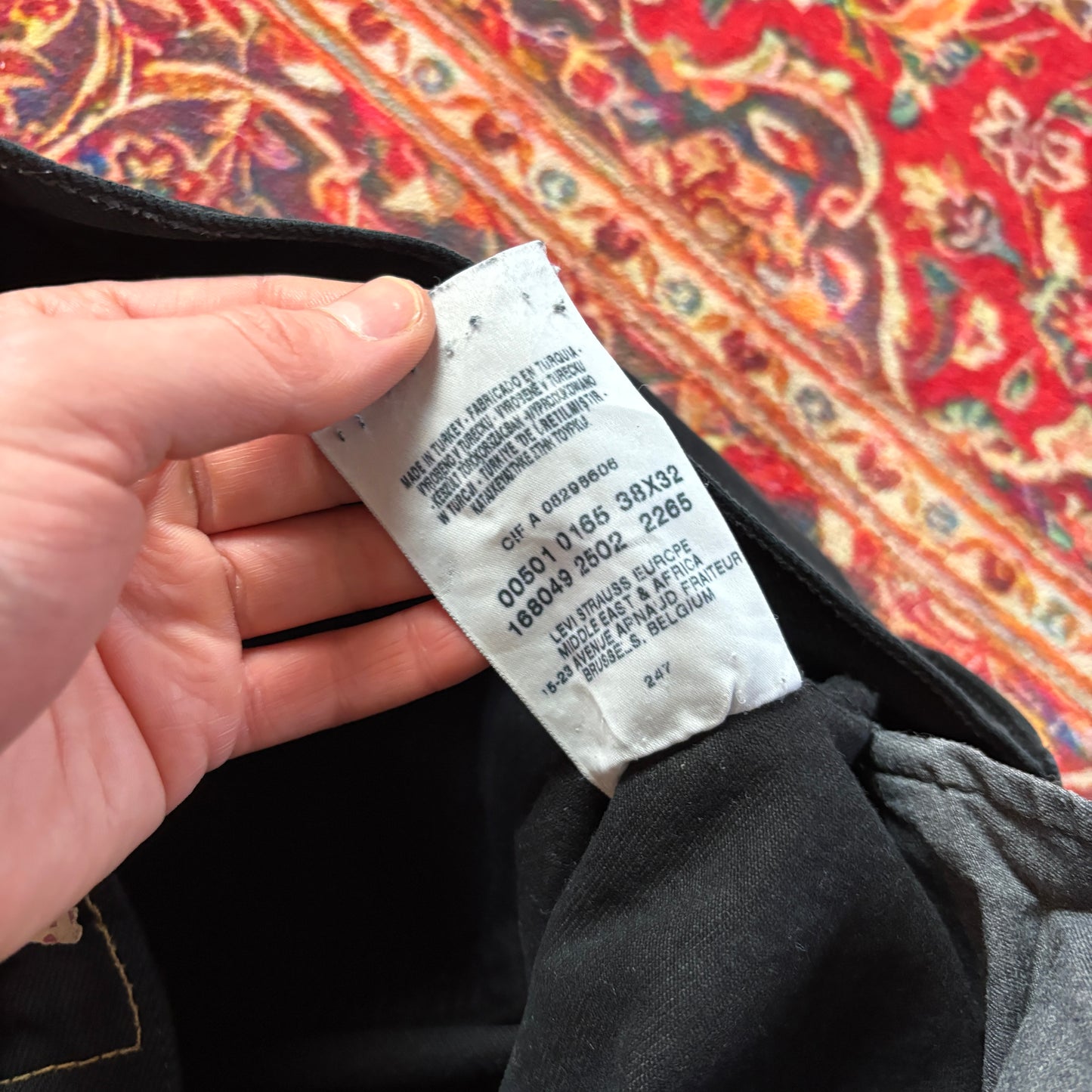 Vintage Levis 501 Straight Black Denim Jeans - 38R