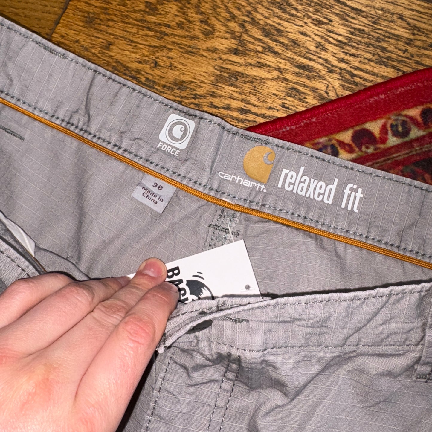 Vintage Carhartt Workwear Light Grey Baggy Carpenter Shorts - 38