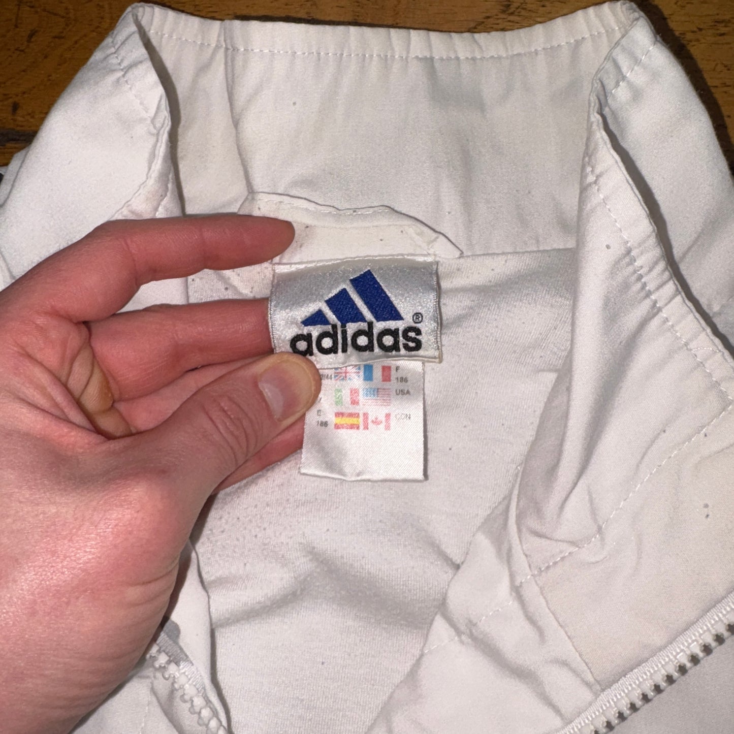 Vintage Adidas White 90s Tracksuit Track Shell Windbreaker Jacket - XL