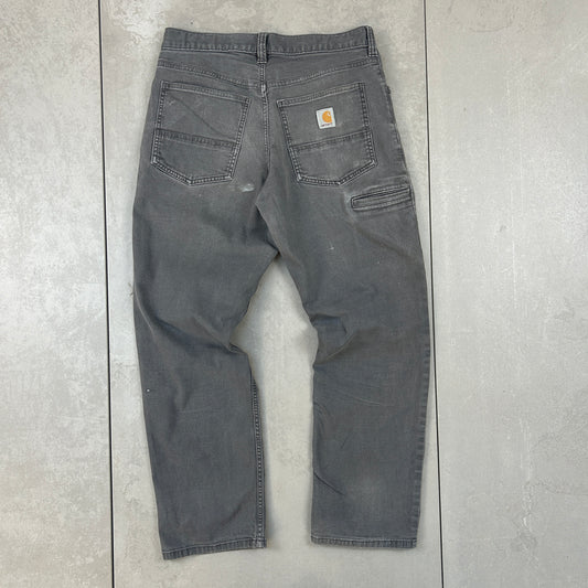 Vintage Carhartt Grey Workwear Carpenter Straight Trousers - 31